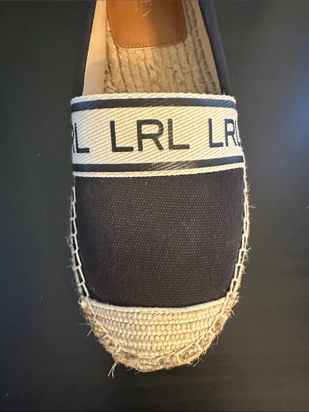 Lauren Ralph Lauren Black Canvas LRL Espadrille Slip-Ons